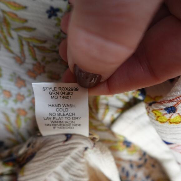 Fig and Flower Top Womens Extra Large Paisley Floral TUnic Long Sleeve Button Up - Picture 3 of 9